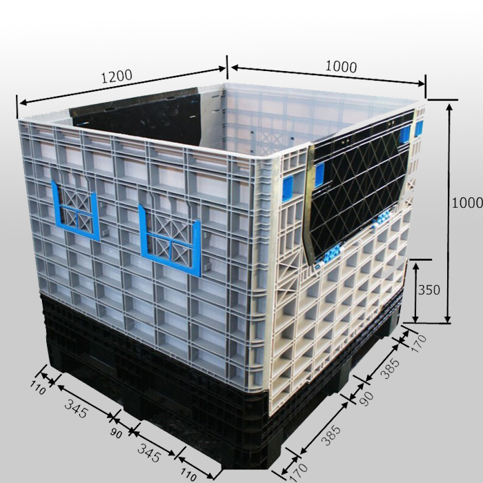Foldable Pallet Container Bulk Plastic Storage Bins with Lids