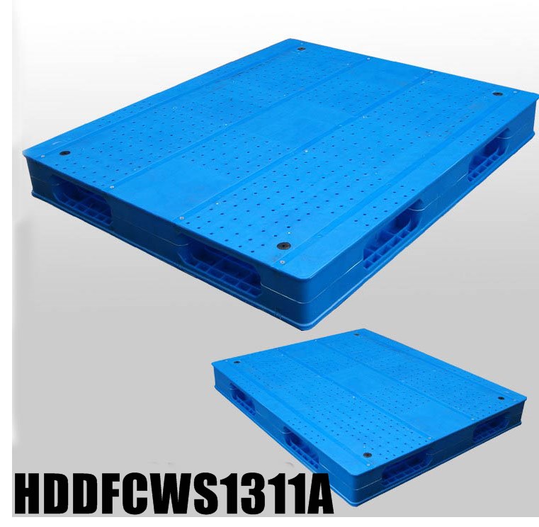 Double-faced Stackable plastic pallet L1300*W1100*H150