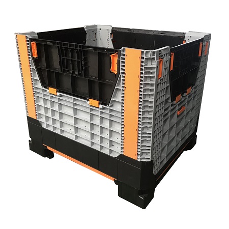 Large Industrial Reinforced Foldable Plastic Storage Pallet Box