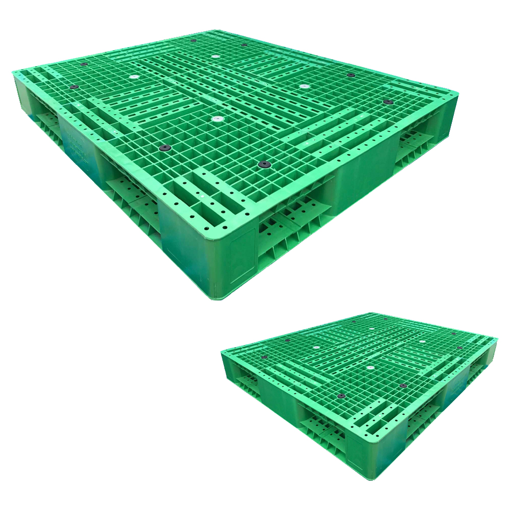 1200*1000 Full Perimeter Green Open Deck Hygienic Plastic Pallet