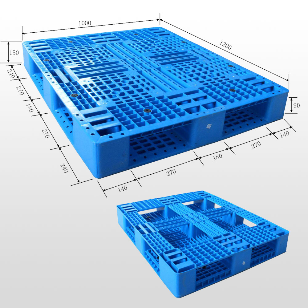 Plastic Shipping Pallets Stack-able Plastic Pallet with 6 Runners Bottom And Open Deck